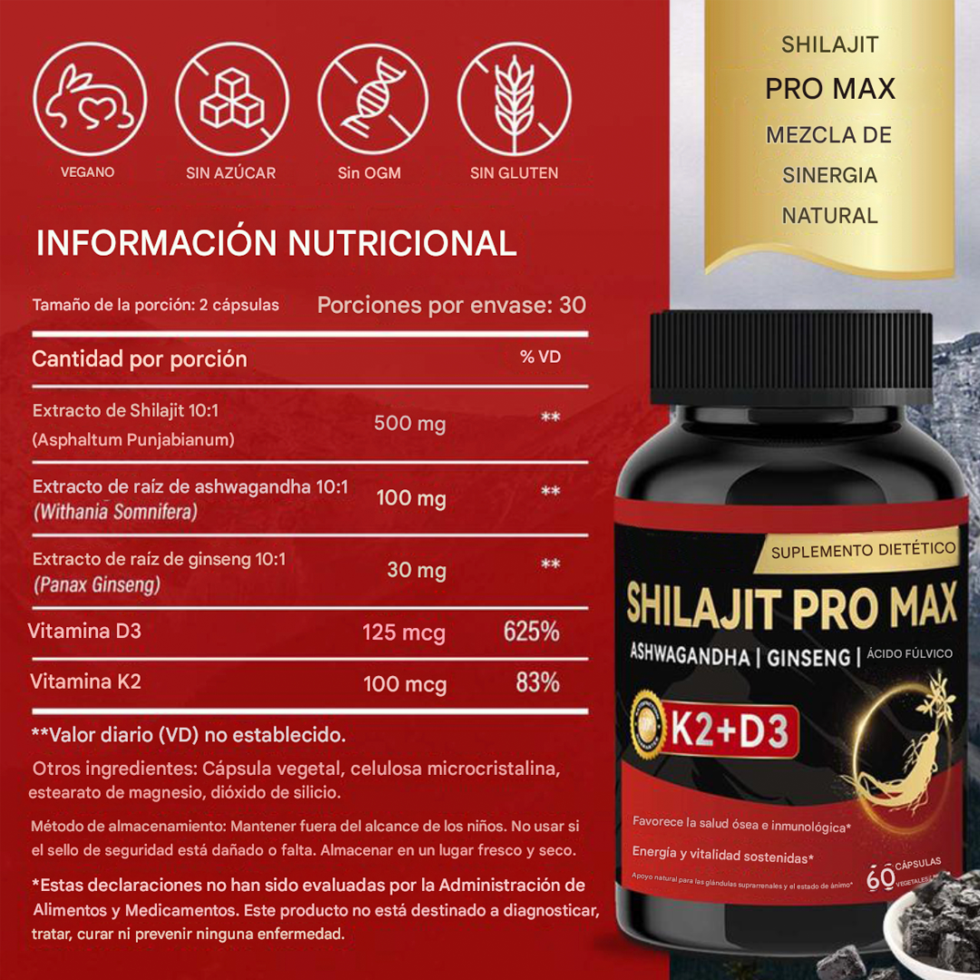 Shilajit PRO MAX - Poder y Rendimiento Masculino